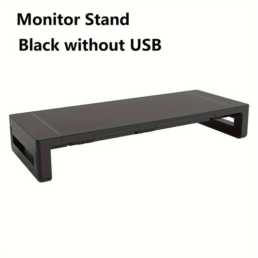 Monitor Stand Riser, with Foldable, Height Adjustable Computer Stand, Desk Shelf Riser with Storage Drawer &Tablet Phone